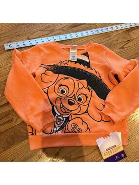 PAW PATROL GIRLS HALLOWEEN ORANGE SWEATSHIRT NEW SIZE 5